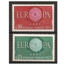 Europa la paire année 1960 n° 1266 1267 yvert et tellier luxe