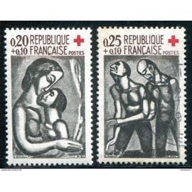au profit de la croix rouge : oeuvres de Georges Rouault la paire année 1961 n° 1323 1324 yvert et tellier luxe