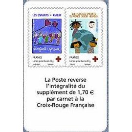 france 2007, très beau mini-bloc croix rouge, timbres yvert 4125 4126 Des voeux pour les enfants du monde, validité permanente, collection ou affranchissements.