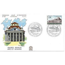 france 1970, très belle enveloppe 1er jour fdc 733, timbre yvert 1651, les salines royales d