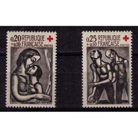 Timbre France - Paire Croix Rouge N°1323 & 11324 De 1961 Neufs**