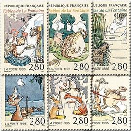 tricentenaire de la mort de Jean de la Fontaine série complète année 1995 n° 2958 2959 2960 2961 2962 2963 yvert et tellier luxe