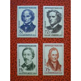 Grands savants - Lot de 4 timbres neufs ** - Série complète - France - Année 1958 - Y&T n° 1146, 1147, 1148 et 1149
