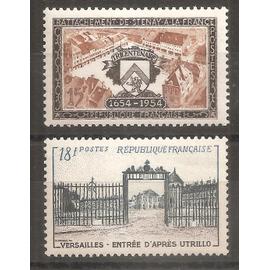 987 - 988 (1954) Stenay / Versailles 18f bleu-noir N** (cote 12e) (7635)