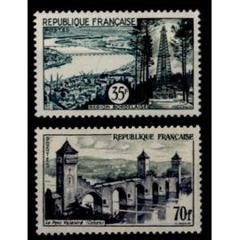 Bordelais et Pont de Valentré la paire année 1957 n° 1118 1119 yvert et tellier luxe