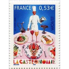 france 2005, très beau timbre neuf** luxe europa, yvert 3784, la gastronomie.