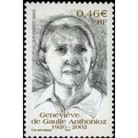 Hommage à Geneviève de Gaulle Anthonioz résistante année 2003 n° 3544 yvert et tellier luxe