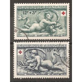 937 - 938 (1952) Série Croix-Rouge oblitérée (cote 12e) (7391)