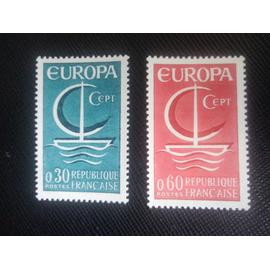 TIMBRE FRANCE YT 1490 / 1491 SÉRIE : Europa (C.E.P.T.) - Navire 1966 ( 031107 )