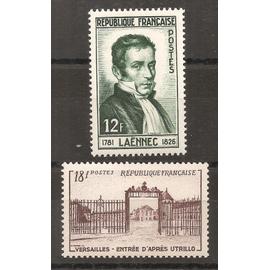 936 et 939 (1952) Laennec / Versailles 18f brun N** (cote 4,5e) (7862)