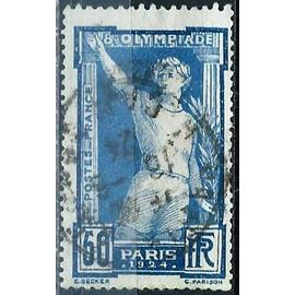 France 1924, Beau timbre Yvert 186, Jeux Olympiques De Paris, La Prestation De Serment, Oblitéré, Tbe