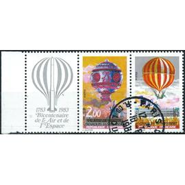 france 1983, beau triptyque yvert 2262A, timbres 2261, 2262 et vignette bicentenaire de l