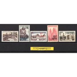 Série touristique surcharge Cfa. 1957. y & t 1126, 1127, 1128, 1129, 1130