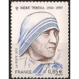Mère Teresa religieuse prix Nobel de la paix année 2010 autoadhésif n° 468 yvert et tellier luxe