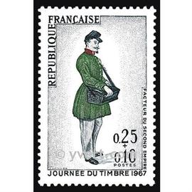 Journée du timbre : facteur second empire année 1967 n° 1516 yvert et tellier luxe