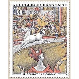 France 1969, très beau timbre neuf** luxe yvert 1588A - Tableau de Seurat - Le Cirque -