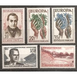 1120 à 1124 (1957) Série de timbres neufs N** (cote 3,8e) (9316)