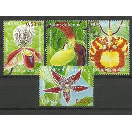 série nature (20) flore : fleurs : orchidées série complète année 2005 n° 3763 3764 3765 3766 yvert et tellier luxe