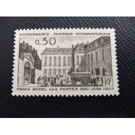 TIMBRE FRANCE YT 1387 1ère Conférence postale internationale, Hôtel Poste de Paris 1863 1963 ( 081207 )