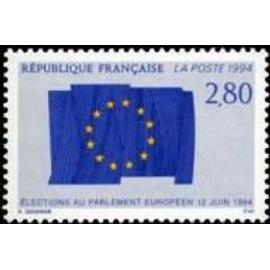 4èmes élections au parlement européen : drapeau européen année 1994 n° 2860 yvert et tellier luxe