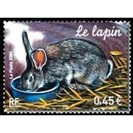france 2004, animaux de la ferme, très beau timbre neuf** luxe yvert 3662, le lapin.