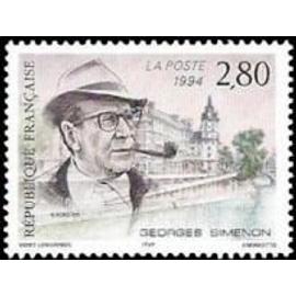 hommage à Georges Simenon écrivain émission commune France/Belgique et Suisse année 1994 n° 2911 yvert et tellier luxe