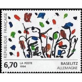 Art contemporain : oeuvre de Baselitz année 1994 n° 2914 yvert et tellier luxe