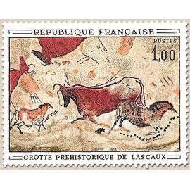 france 1968, très beau timbre neuf** luxe yvert 1555, grottes de lascaux. -