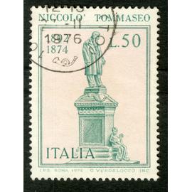 timbre oblitéré italia, niccolo tommaseo 1802-1874, l.50, 1974