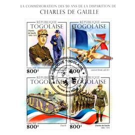 Lot timbres thematique " General de Gaulle 9 "