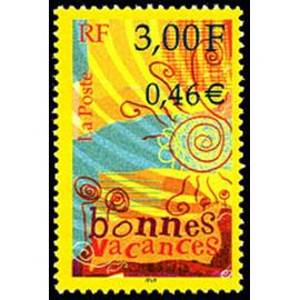 timbre "bonnes vacances" année 2000 n° 3300 yvert et tellier luxe