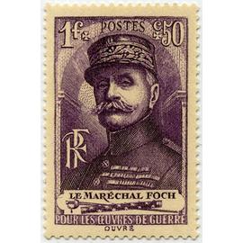 france 1940, beau timbre neuf* yvert 455, Ferdinand Foch maréchal de France, de Grand Bretagne et de Pologne. -