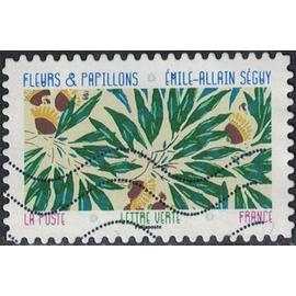 France 2023 Oblitéré Used Fleurs et Papillons Émile-Allain Séguy Cinquième timbre rangée du haut