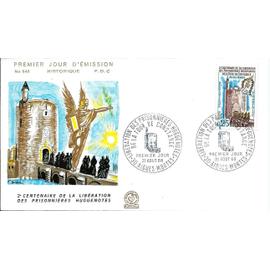 france 1968, très belle enveloppe 1er jour FDC 648, timbre yvert 1566, bicentenaire de la libération des prisonnières huguenotes d