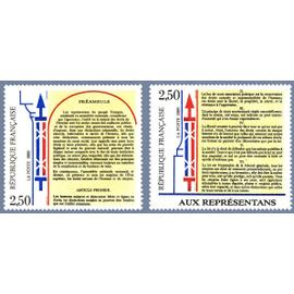 france 1989, très beaux timbres neufs** luxe yvert 2602 2603, Bicentenaire de la Déclaration des Droits de l