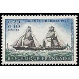 journée du timbre : voilier "la Guienne" année 1965 n° 1446 yvert et tellier luxe