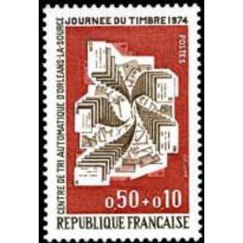journée du timbre : tri postal automatique année 1974 n° 1786 yvert et tellier luxe