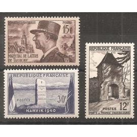 920 - 921 - 922 (1952) De Lattre de Tassigny 15f / Vaucouleurs / Narvik N** (cote 6,85e) (7884)