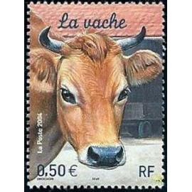 france 2004, très beau timbre neuf** luxe yvert 3664, série animaux de la ferme, la vache.