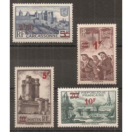489 à 492 (1940) Mineurs / Carcassonne / Vincennes / Saint-Malo N** (cote 5,3e) (9356)