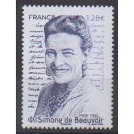 Simone de Beauvoir romancière année 2021 n° 5474 yvert et tellier luxe