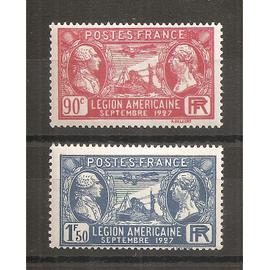 244 - 245 (1927) Légion Américaine rouge et bleu N** (cote 12e) (5876)