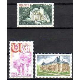 Château de Bonaguil, Ussel, Château de la Malmaison série complète année 1976 n° 1871 1872 1873 yvert et tellier luxe
