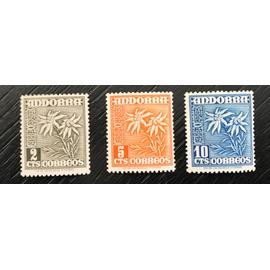 Lot de 3 timbres neufs** Andorre 1948 y&t 43A, 43b et 43 C