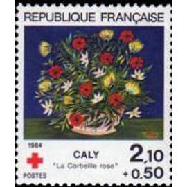 Au profit de la croix rouge : "la corbeille rose" de Caly année 1984 n° 2345 yvert et tellier luxe
