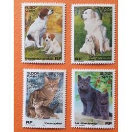 série nature de France (14) : chats et chiens série complète année 1999 n° 3283 3284 3285 3286 yvert et tellier luxe