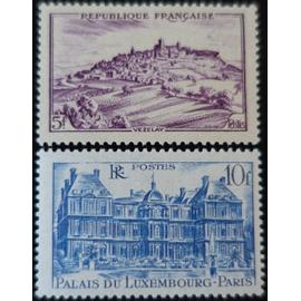 Sites et monuments : Vézelay et palais du Luxembourg Paris la paire année 1946 n° 759 760 yvert et tellier luxe