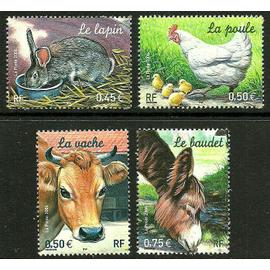 série nature de France ((19) faune : animaux de la forêt série complète année 2004 n° 3667 3668 3669 3670 yvert et tellier luxe