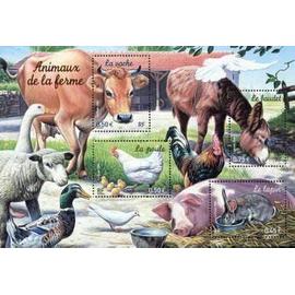 série nature de France (9) : faune animaux de la ferme bloc feuillet 69 année 2004 n° 3662 3663 3664 3665 yvert et tellier luxe