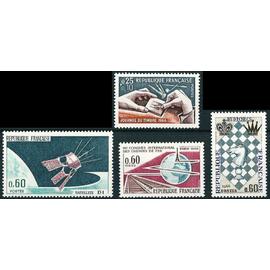 France 1966 très beaux timbres neufs** luxe yvert 1476 lancement du satellite D1, 1477 Journée du Timbre, 1480 Festival d